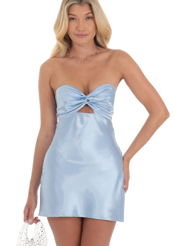 Lucy In The Sky Satin Twist Cutout Mini Dress