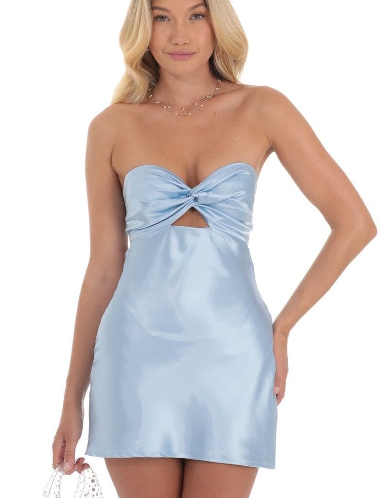 Lucy In The Sky Satin Twist Cutout Mini Dress