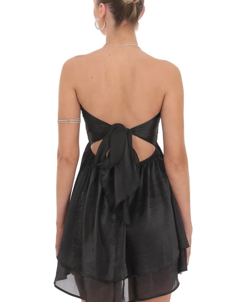 Lucy In The Sky Sheen Cutout Babydoll Mini Dress