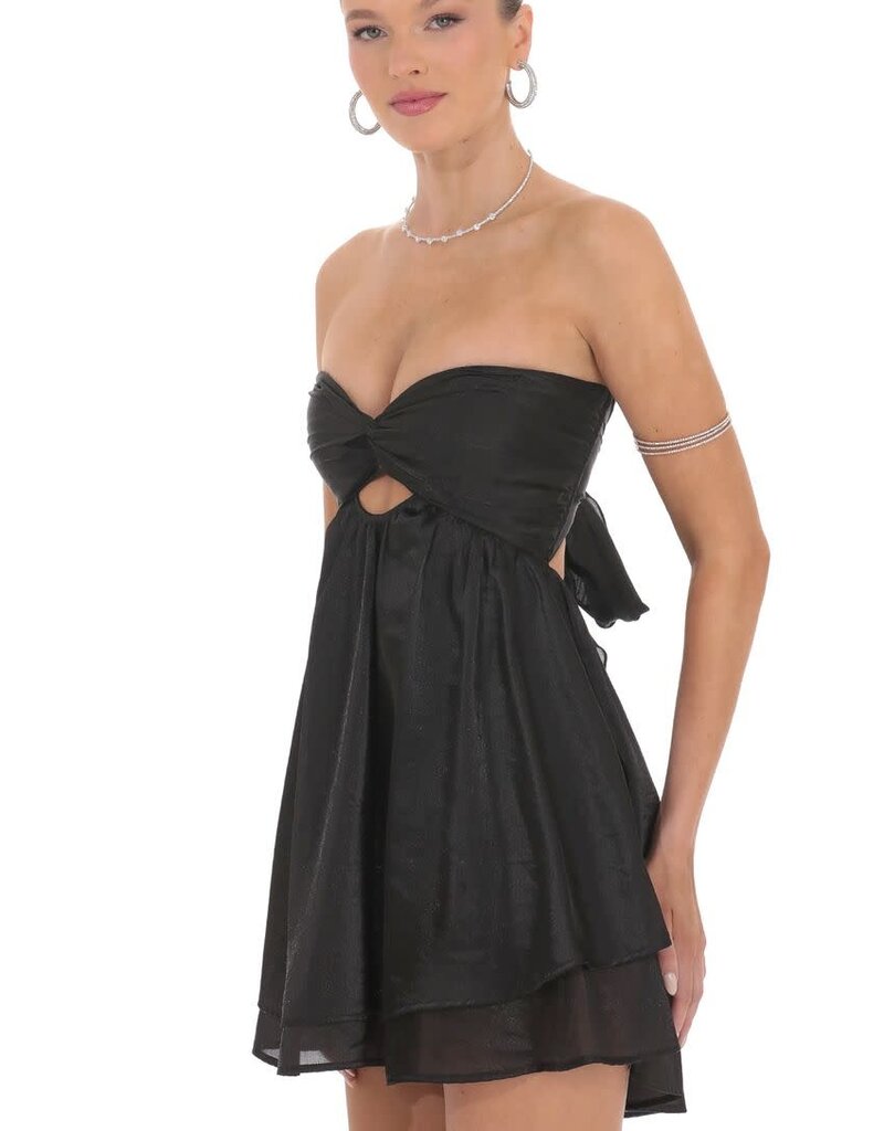 Lucy In The Sky Sheen Cutout Babydoll Mini Dress