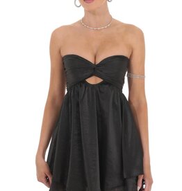 Lucy In The Sky Sheen Cutout Babydoll Mini Dress