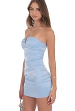 Lucy In The Sky Satin V Cut Bodycon Mini Dress