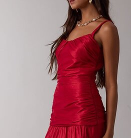 Lux Solid Ruched Mini Dress