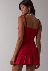 Lux Solid Ruched Mini Dress