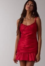 Lux Solid Ruched Mini Dress