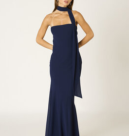 Chiffon Strapless Scarf Detail Maxi Dress