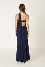 Chiffon Strapless Scarf Detail Maxi Dress