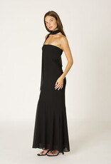 Chiffon Strapless Scarf Detail Maxi Dress