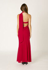 Chiffon Strapless Scarf Detail Maxi Dress