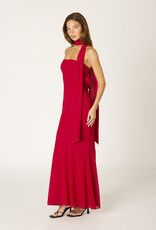 Chiffon Strapless Scarf Detail Maxi Dress