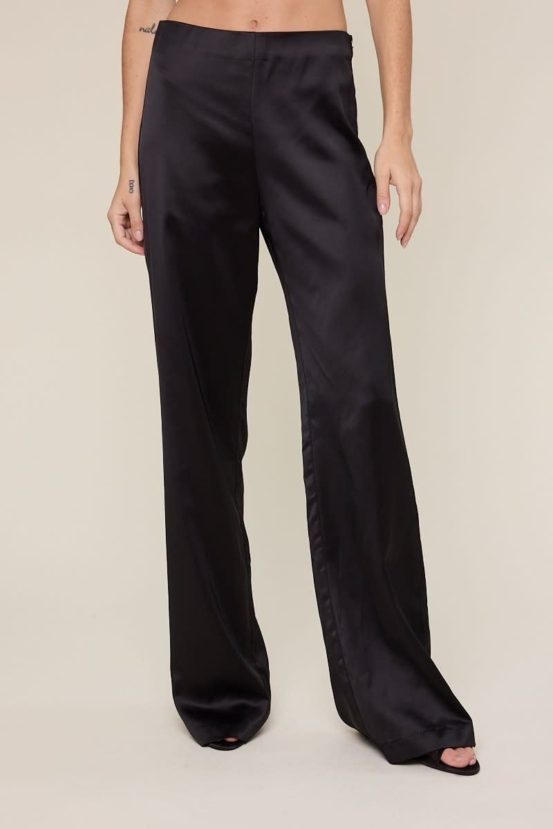 Satin Side Zip Pants - SPLASH