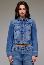 Pearl Stud Denim Trucker Jacket