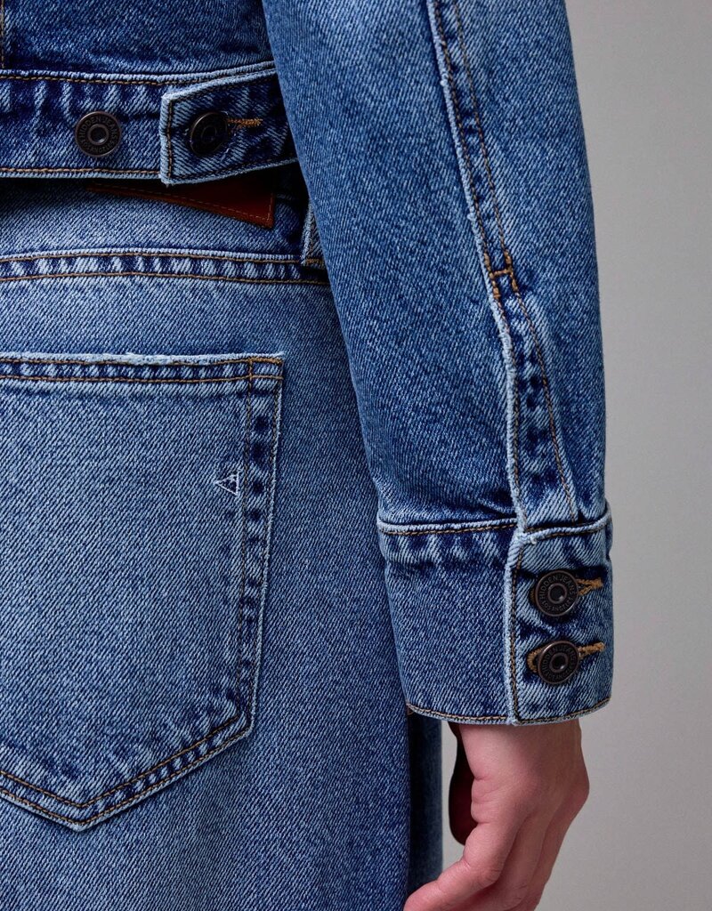 Pearl Stud Denim Trucker Jacket