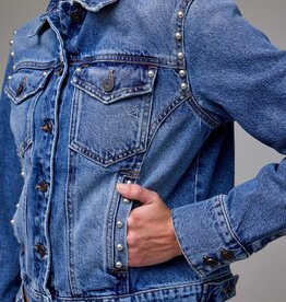 Pearl Stud Denim Trucker Jacket