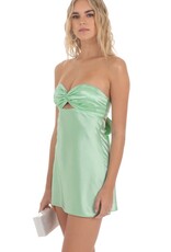 Lucy In The Sky Satin Twist Cutout Mini Dress