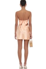 Satin Strapless Twist Cutout Mini Dress