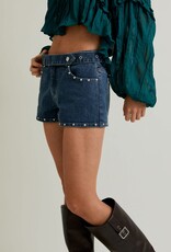 Stud Detail Low Waist Denim Shorts
