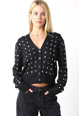 Studded Button Front Sweater