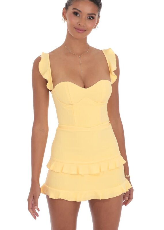 Lucy In The Sky Ruffle Corset Mini Dress