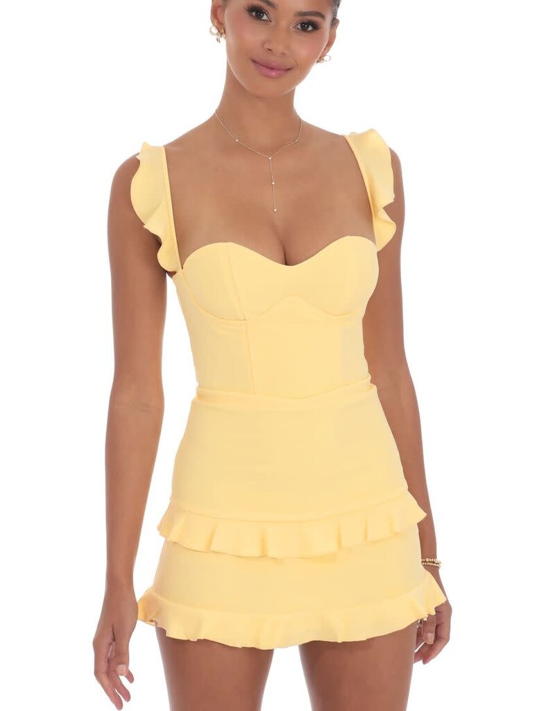 Lucy In The Sky Ruffle Corset Mini Dress