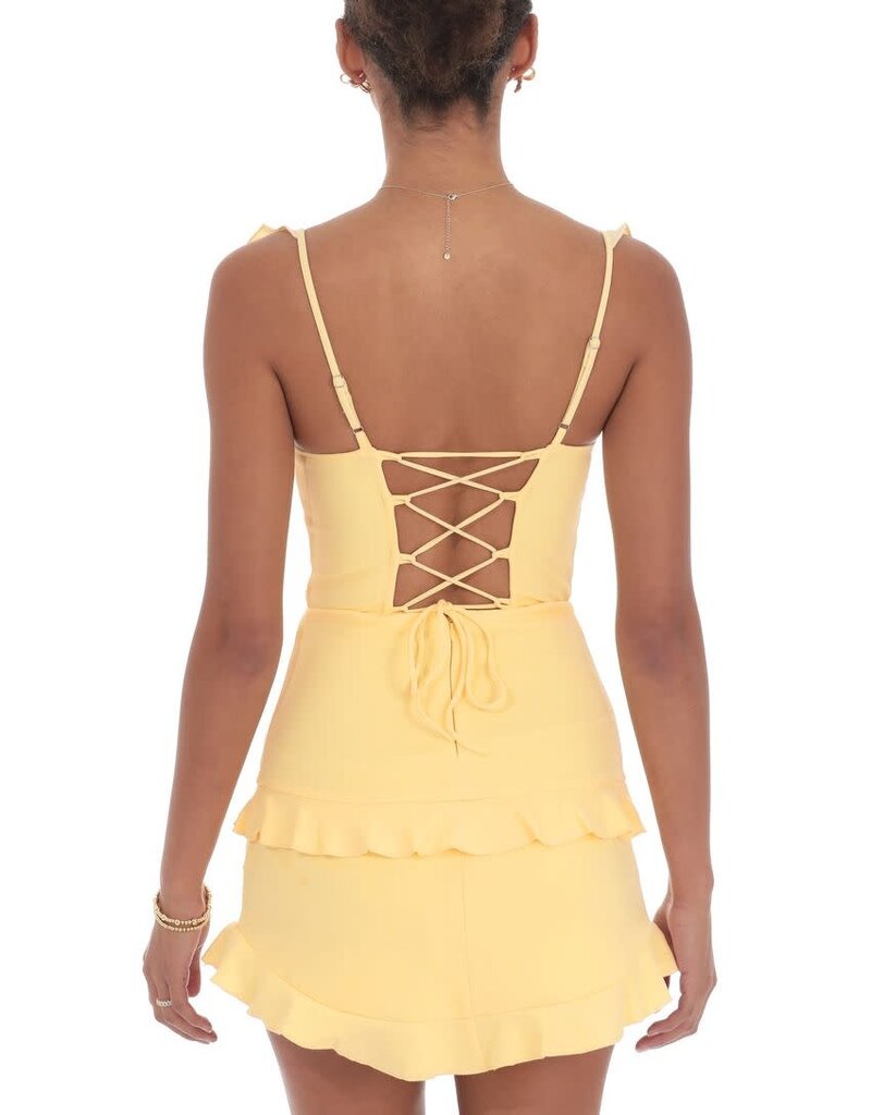 Lucy In The Sky Ruffle Corset Mini Dress