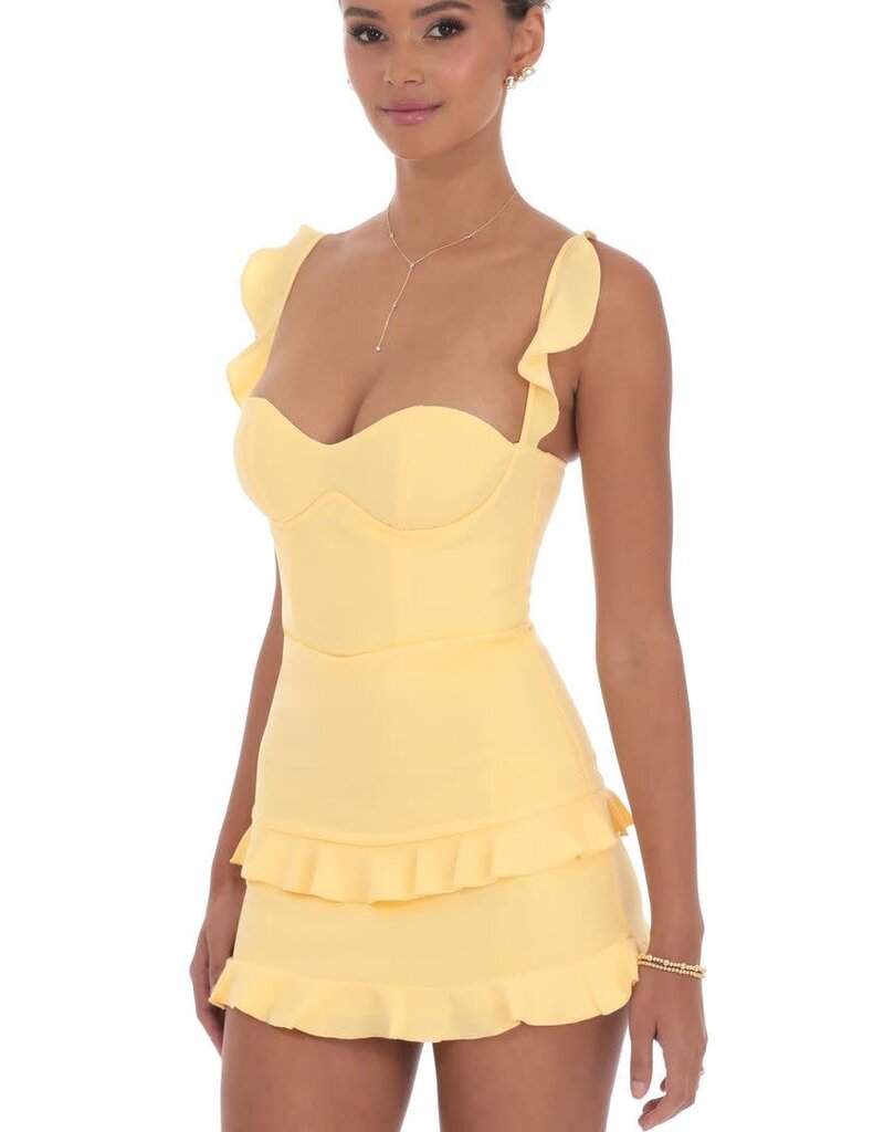 Lucy In The Sky Ruffle Corset Mini Dress