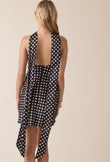 Satin Polka Dot Scarf Mini Dress