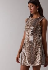 Sequin Leopard Sleeveless Mini Dress
