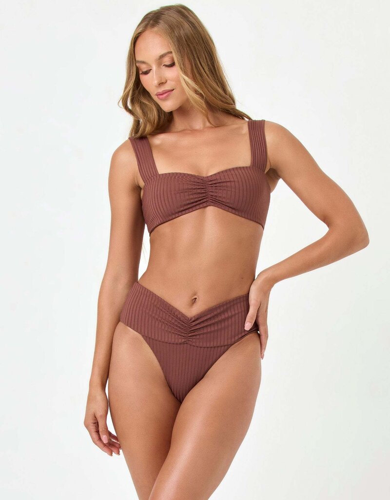L Space Bardot Eco Rib Bikini Bottom Classic