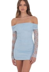 Lucy In The Sky Off Shoulder Long Sleeve Lace Mini Dress