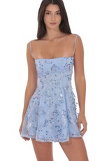 Lucy In The Sky Floral Sequin Fit and Flare Mini Dress