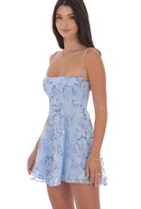Lucy In The Sky Floral Sequin Fit and Flare Mini Dress