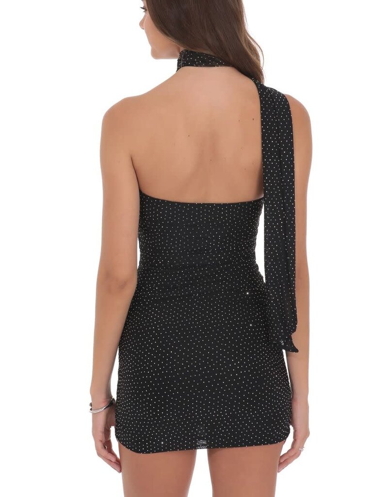 Lucy In The Sky Scarf Rhinestone Mesh Bodycon Mini Dress