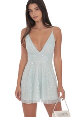 Lucy In The Sky Sequin Glitter A Line Mini Dress