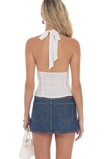 Lucy In The Sky Polka Dot Ruched Halter Top