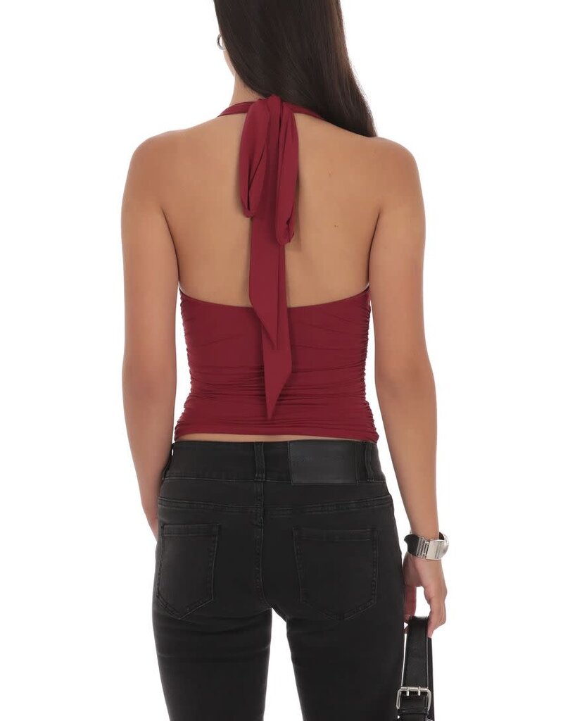Lucy In The Sky Halter Ruched Top