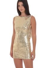 Lucy In The Sky Sequin High Neck Open Back Mini Dress