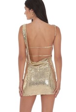 Lucy In The Sky Sequin High Neck Open Back Mini Dress