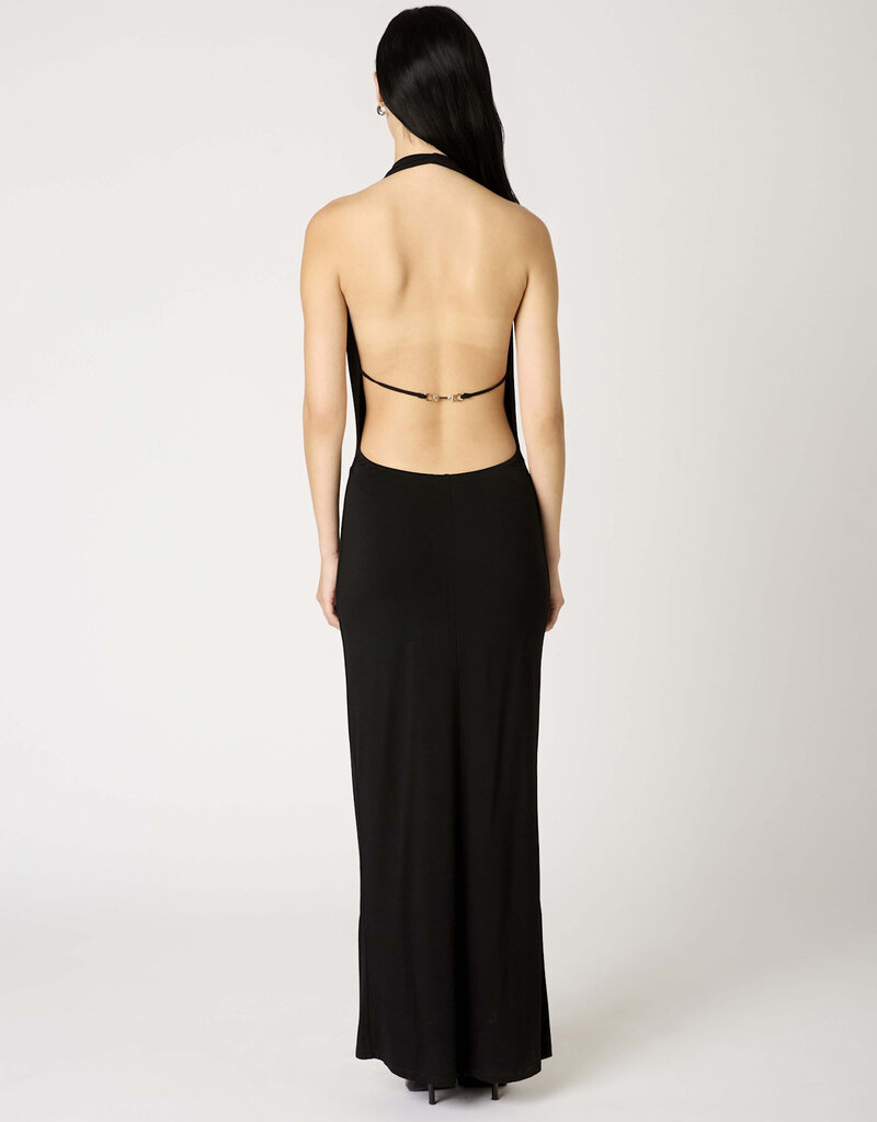 Xenia Cowl Neck Halter Maxi Dress