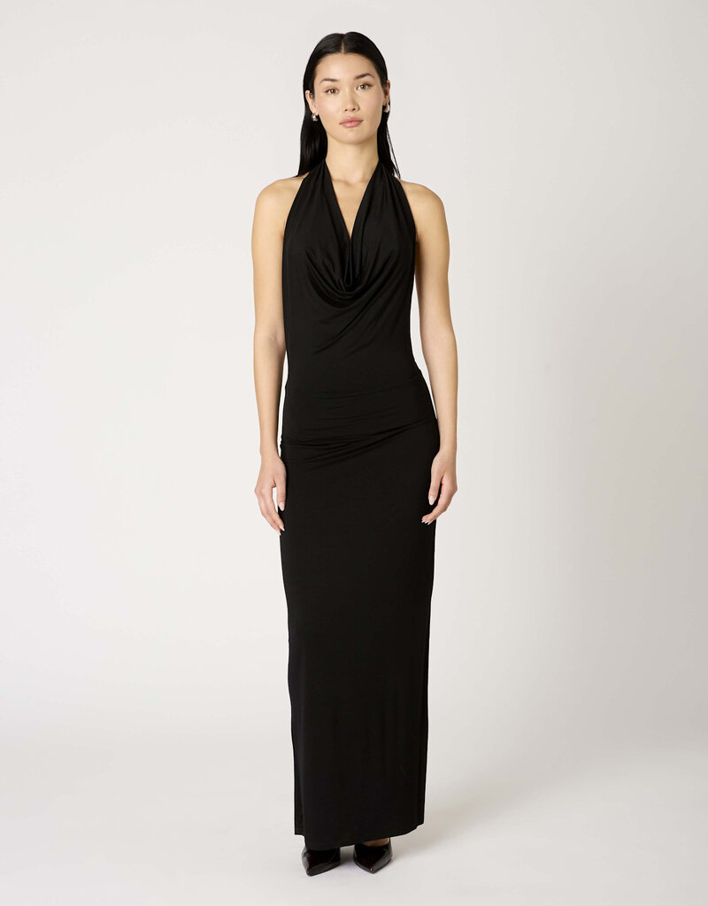 Xenia Cowl Neck Halter Maxi Dress