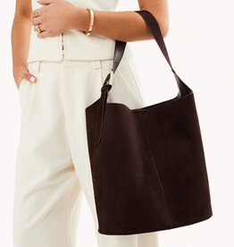 Billini Cali Shoulder Bag Chocolate Suede