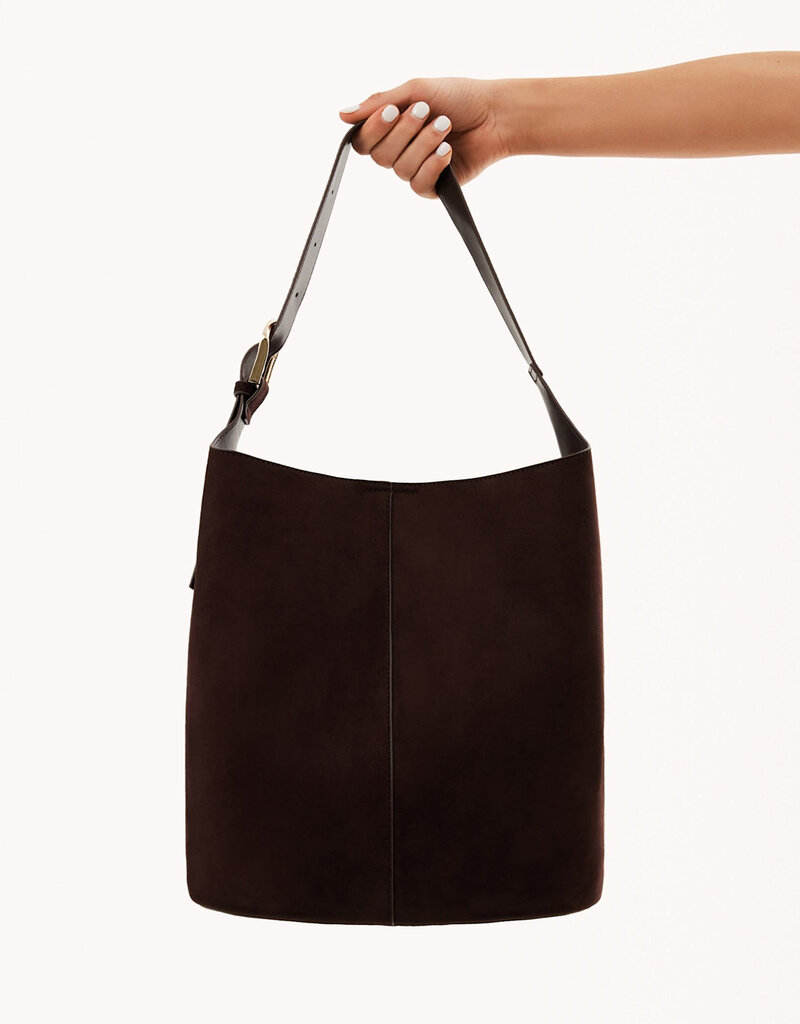 Billini Cali Shoulder Bag Chocolate Suede