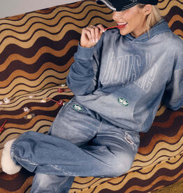 Boys Lie Done Denim Racer Hoodie