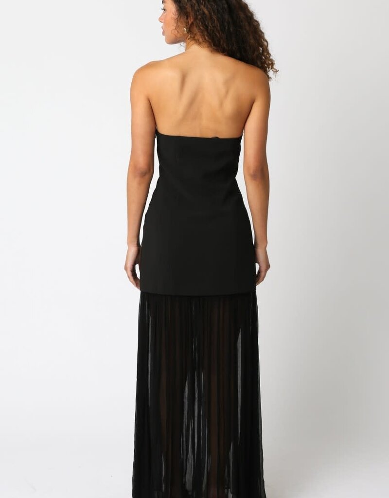 Strapless Sheer Bottom Maxi Dress