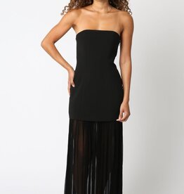 Strapless Sheer Bottom Maxi Dress