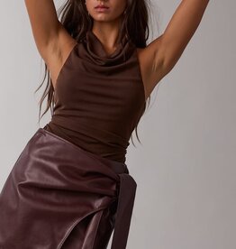 Keys Cowl Neck Open Back Top