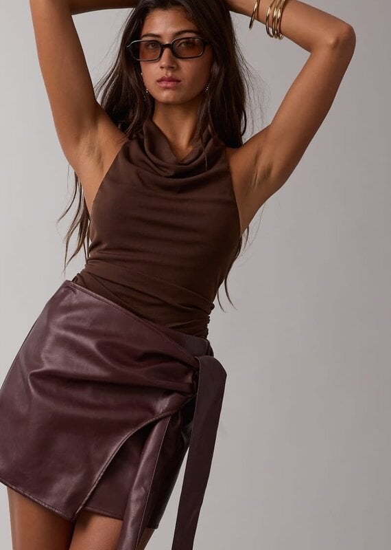 Keys Cowl Neck Open Back Top