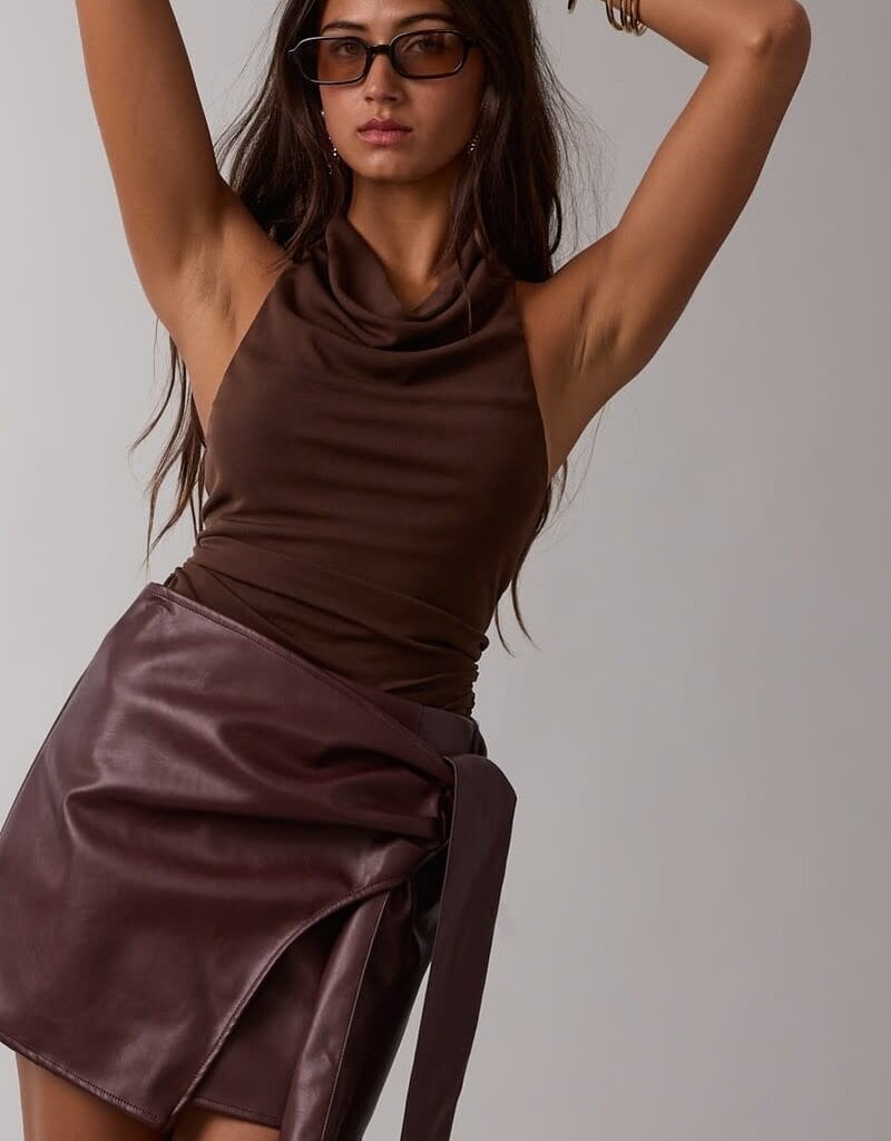 Keys Cowl Neck Open Back Top