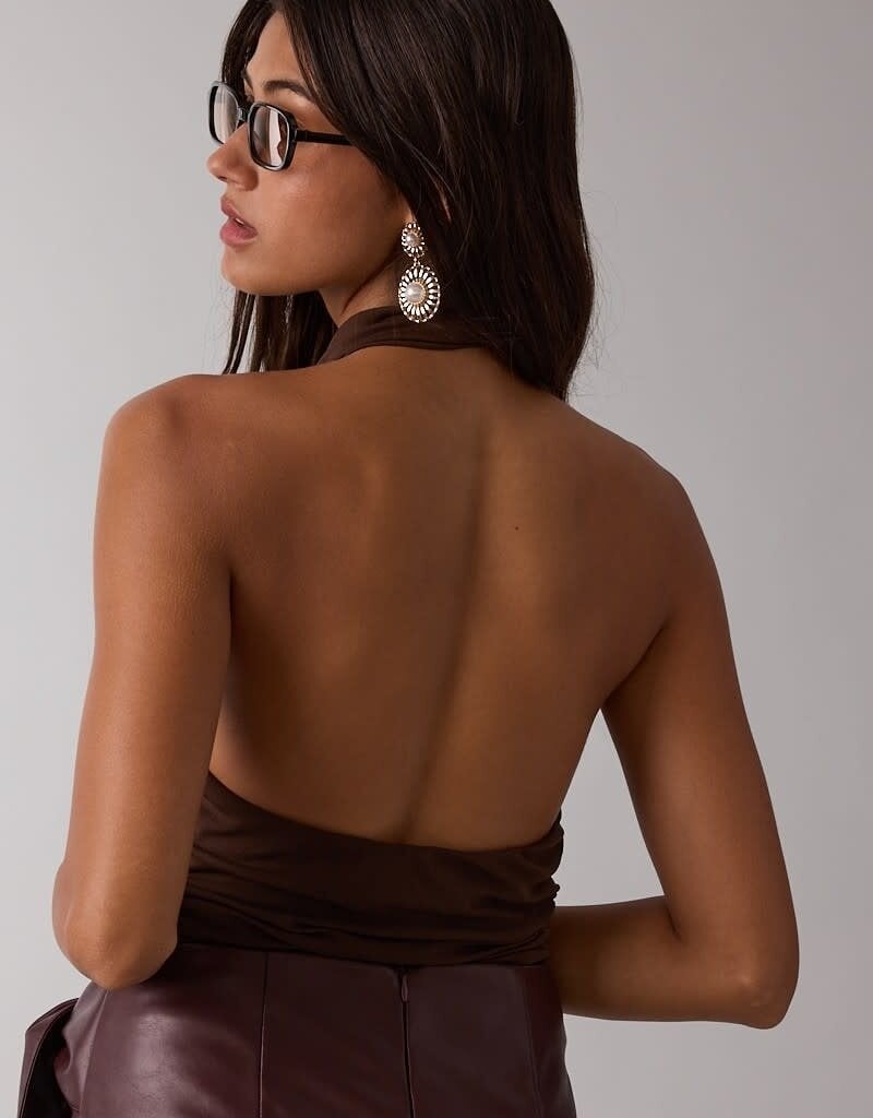 Keys Cowl Neck Open Back Top