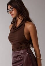 Keys Cowl Neck Open Back Top